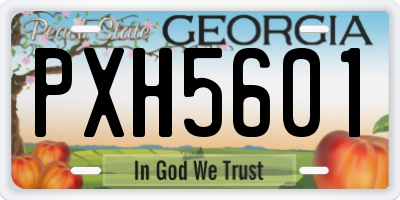 GA license plate PXH5601