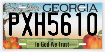 GA license plate PXH5610