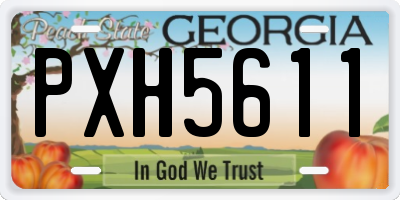 GA license plate PXH5611