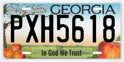 GA license plate PXH5618