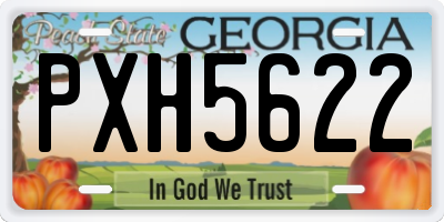 GA license plate PXH5622