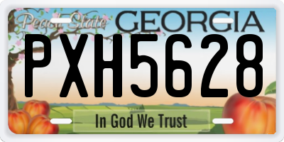 GA license plate PXH5628