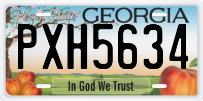 GA license plate PXH5634