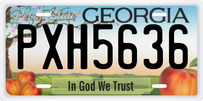 GA license plate PXH5636