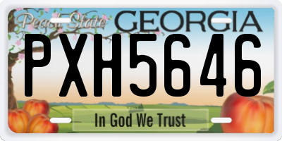 GA license plate PXH5646