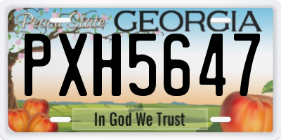 GA license plate PXH5647