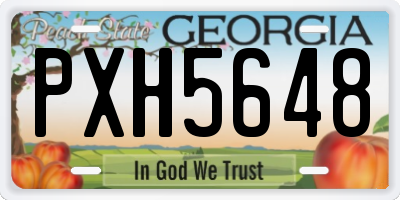 GA license plate PXH5648