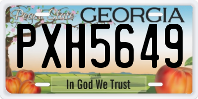 GA license plate PXH5649