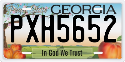 GA license plate PXH5652