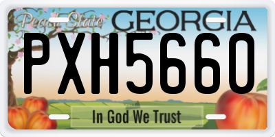 GA license plate PXH5660