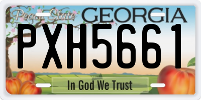GA license plate PXH5661