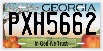 GA license plate PXH5662