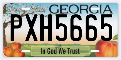 GA license plate PXH5665