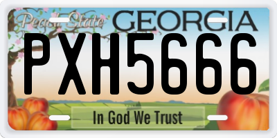 GA license plate PXH5666