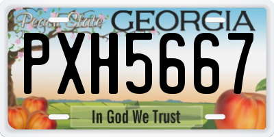GA license plate PXH5667