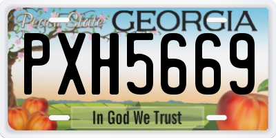 GA license plate PXH5669