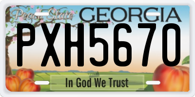 GA license plate PXH5670