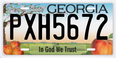 GA license plate PXH5672