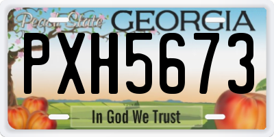 GA license plate PXH5673