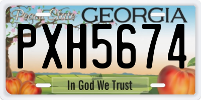 GA license plate PXH5674