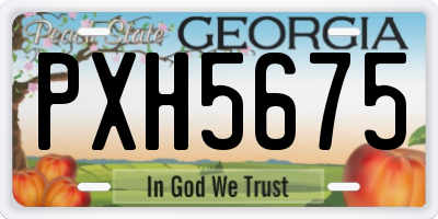 GA license plate PXH5675