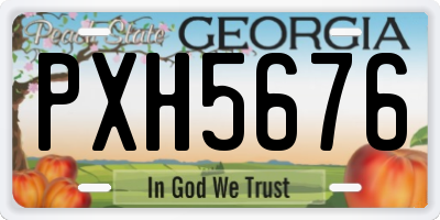 GA license plate PXH5676