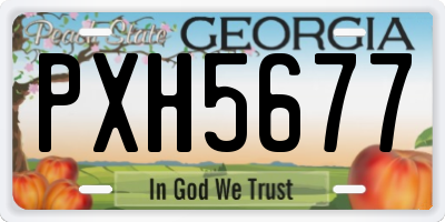 GA license plate PXH5677