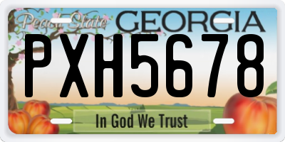 GA license plate PXH5678