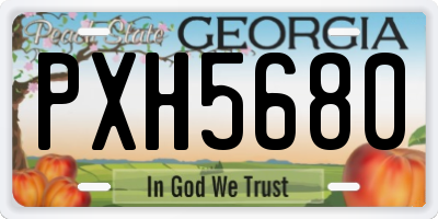GA license plate PXH5680