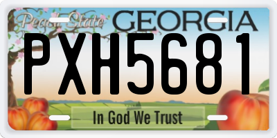 GA license plate PXH5681