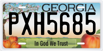 GA license plate PXH5685