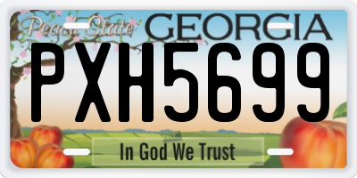 GA license plate PXH5699