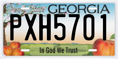 GA license plate PXH5701