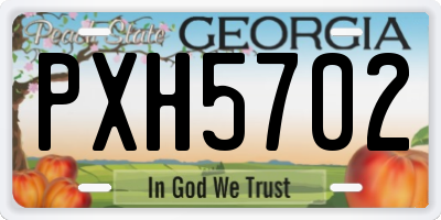 GA license plate PXH5702