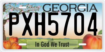 GA license plate PXH5704