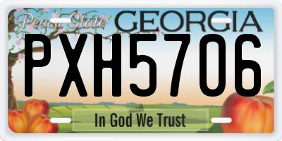 GA license plate PXH5706