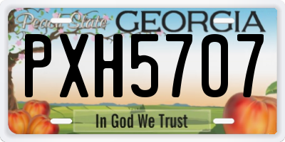 GA license plate PXH5707