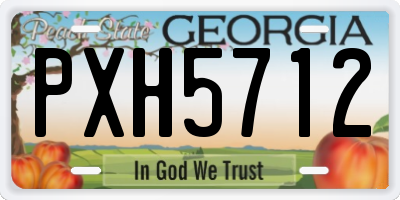 GA license plate PXH5712