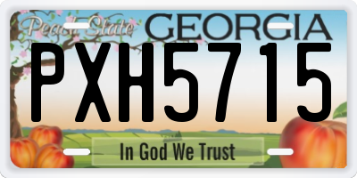 GA license plate PXH5715