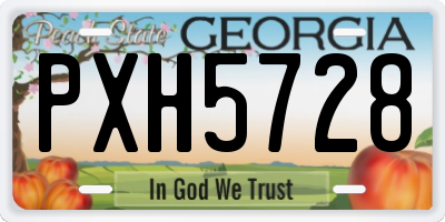 GA license plate PXH5728