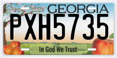 GA license plate PXH5735