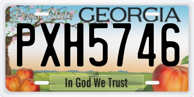 GA license plate PXH5746
