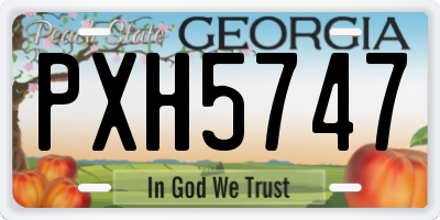 GA license plate PXH5747