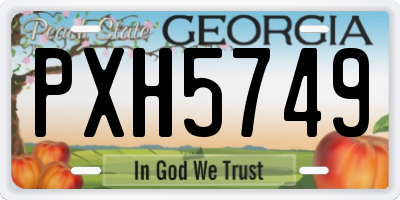GA license plate PXH5749