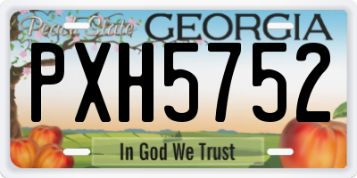 GA license plate PXH5752