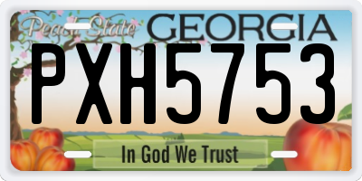 GA license plate PXH5753