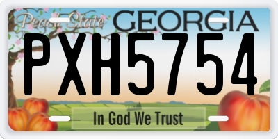 GA license plate PXH5754