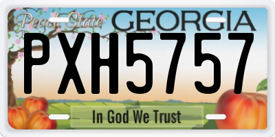 GA license plate PXH5757