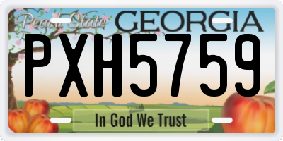 GA license plate PXH5759