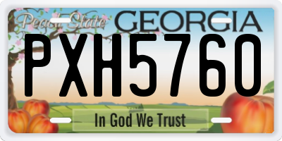 GA license plate PXH5760